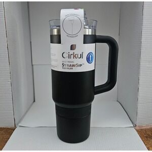 Cirkul 30 Oz Travel Strawsip Tumbler Carbonite Black Handle Double Wall New